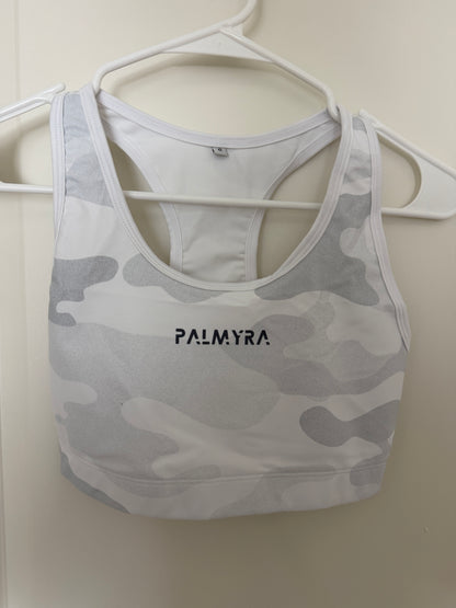 Women's White Camo Sports Bra