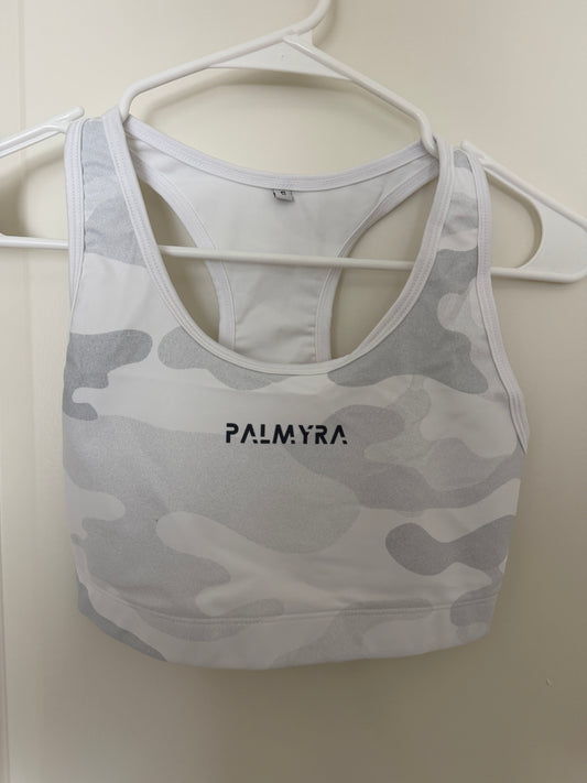 Women's White Camo Sports Bra