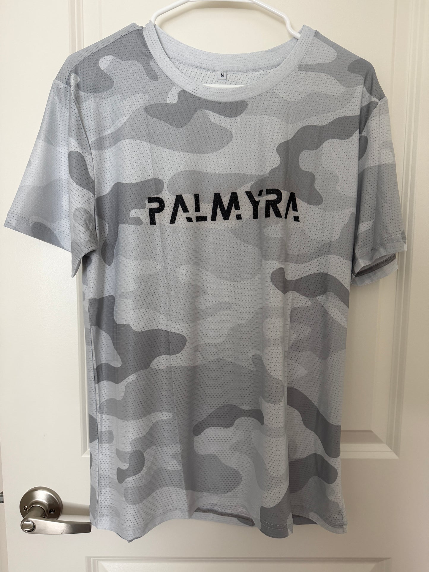 Men's Grey Camo Short Sleeve Run Shirt