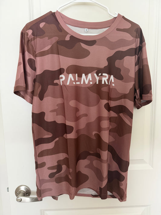 Men's Brown Camo Short Sleeve Run Shirt